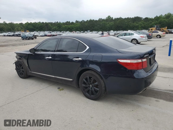 2007 Lexus LS 460 with VIN JTHBL46F975008533, listed as a Copart auction lot 55954265 with 182,192 mi miles and Salvage title. Bid and sale history available at DreamBid. Image 2.