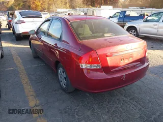 2008 Kia Spectra EX with VIN KNAFE121685532856, listed as a IAAI auction lot 40996849 with 153,194 mi miles. Bid and sale history available at carsss.com. Image 3.