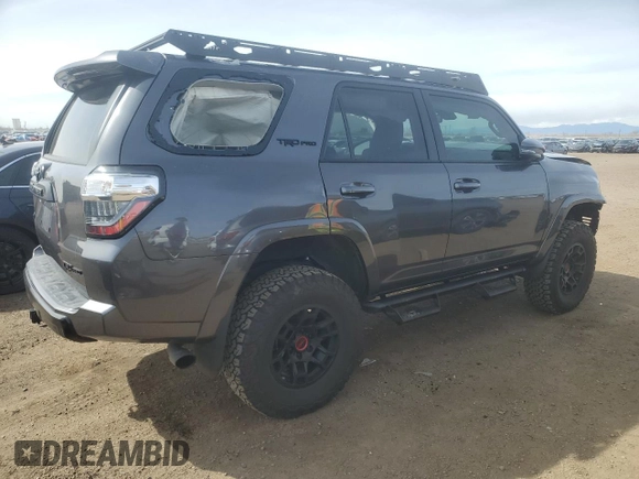 2023 Toyota 4Runner TRD Pro with VIN JTELU5JR5P6126630, listed as a Copart auction lot 49896445 with 33,257 mi miles and Salvage title. Bid and sale history available at DreamBid. Image 3.