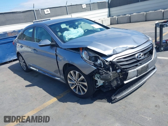 2015 Hyundai Sonata Sport with VIN 5NPE34AF2FH055486, listed as a IAAI auction lot 42136411 with 110,706 mi miles and . Bid and sale history available at DreamBid. Image 1.