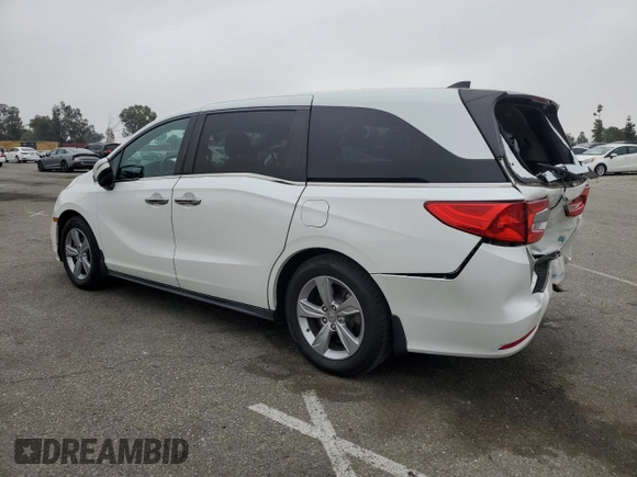 2020 Honda Odyssey EX with VIN 5FNRL6H57LB038073, listed as a Copart auction lot 54979525 with 38,114 mi miles and Salvage title. Bid and sale history available at DreamBid. Image 2.