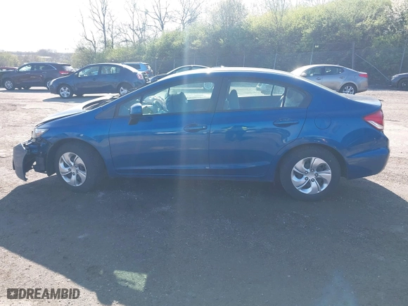 2013 Honda Civic Sdn LX with VIN 2HGFB2F52DH598307, listed as a IAAI auction lot 41971551 with 61,362 mi miles. Bid and sale history available at carsss.com. Image 15.