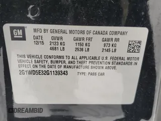 2016 Chevrolet Impala Limited Police Police with VIN 2G1WD5E32G1139343, listed as a Copart auction lot 85645834 with 182,236 mi miles and Clean Title. Bid and sale history available at carsss.com. Image 12.
