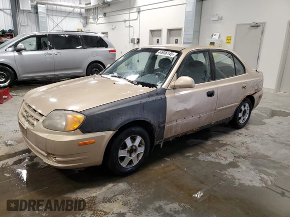 2005 Hyundai Accent GLS with VIN KMHCG45C85U579253, listed as a Copart auction lot 44936145 with 197,561 mi miles and Clean Title. Bid and sale history available at carsss.com. Image 1.