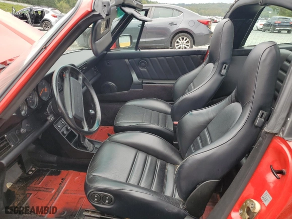 1987 Porsche 911 Carrera with VIN WP0EB0910HS161265, listed as a Copart auction lot 72954914 with 91,287 mi miles and Salvage Title. Bid and sale history available at carsss.com. Image 7.