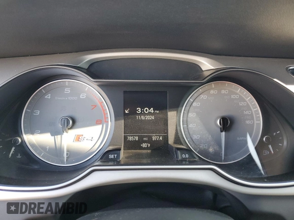 2016 Audi S4 Premium Plus with VIN WAUBGAFL6GA009878, listed as a Copart auction lot 79240634 with 78,578 mi miles and Salvage Title. Bid and sale history available at carsss.com. Image 9.