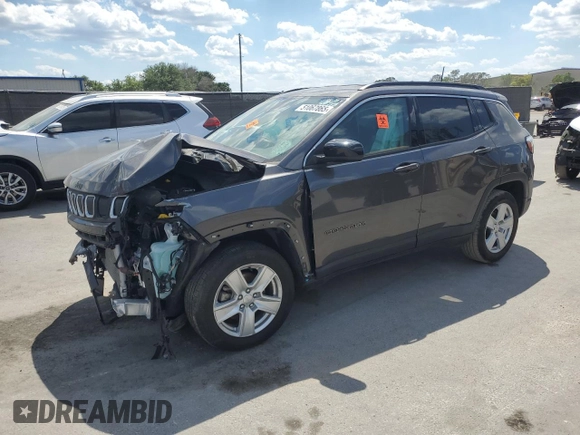 2022 Jeep Compass Latitude with VIN 3C4NJCBB2NT138975, listed as a Copart auction lot 51067865 with Not provided miles and Salvage title. Bid and sale history available at DreamBid. Image 1.