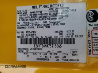 2007 Ford Mustang Deluxe with VIN 1ZVHT84N475215065, listed as a Copart auction lot 82624444 with 163,810 mi miles and Salvage Title. Bid and sale history available at carsss.com. Image 12.