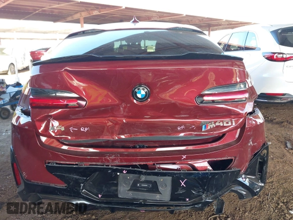 2024 BMW X4 M40i with VIN 5UX43DT0XR9U23493, listed as a IAAI auction lot 41444996 with 10,619 mi miles. Bid and sale history available at carsss.com. Image 17.