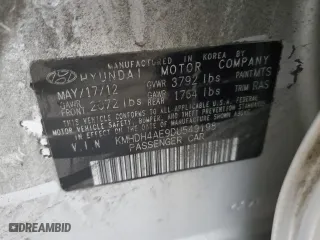 2013 Hyundai Elantra Limited with VIN KMHDH4AE9DU549198, listed as a Copart auction lot 46781935 with 80,709 mi miles and Salvage Title. Bid and sale history available at carsss.com. Image 12.
