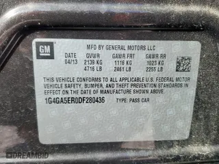 2013 Buick LaCrosse with VIN 1G4GA5ER0DF280436, listed as a Copart auction lot 45739595 with 68,151 mi miles and Salvage Title. Bid and sale history available at carsss.com. Image 15.