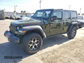 2021 Jeep Wrangler Unlimited Rubicon z VIN 1C4HJXFN9MW584171, wystawiony jako Copart lot #57154875 z przebiegiem Nie podano mil oraz Szkoda całkowita • Salvage title. Historia ofert i sprzedaży dostępna na DreamBid. Obrazek 1.
