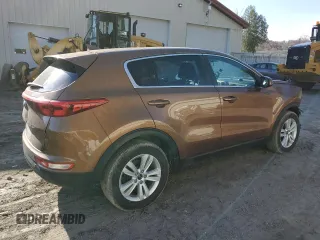 2018 Kia Sportage LX with VIN KNDPMCAC0J7447496, listed as a Copart auction lot 49890975 with 76,702 mi miles and Salvage Title. Bid and sale history available at carsss.com. Image 3.