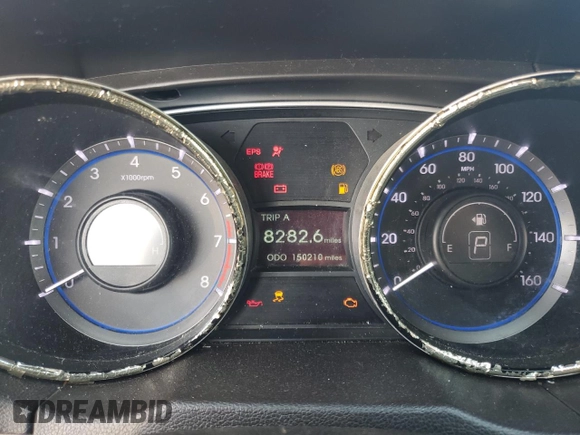 2013 Hyundai Sonata GLS with VIN 5NPEB4AC9DH674107, listed as a Copart auction lot 55487335 with 150,210 mi miles and Salvage title. Bid and sale history available at DreamBid. Image 9.