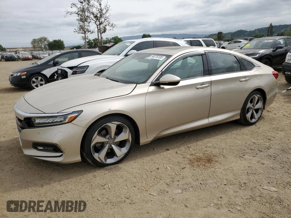 2018 Honda Accord Touring z VIN 1HGCV2F97JA003152, wystawiony jako Copart lot #54576185 z przebiegiem 111 310 mil mil oraz Szkoda całkowita • Salvage title. Historia ofert i sprzedaży dostępna na DreamBid. Obrazek 1.