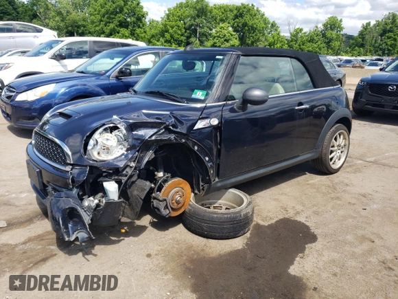 2012 MINI Convertible S z VIN WMWZP3C58CT550011, wystawiony jako Copart lot #57512034 z przebiegiem 71 366 mil mil oraz Szkoda całkowita • Salvage title. Historia ofert i sprzedaży dostępna na DreamBid. Obrazek 1.