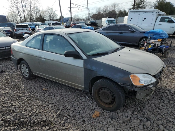 2003 Honda Civic LX with VIN 1HGEM22503L078216, listed as a Copart auction lot 46480235 with 187,015 mi miles and Salvage Title. Bid and sale history available at DreamBid. Image 4.