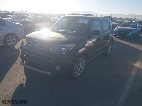2019 Kia Soul + with VIN KNDJP3A51K7908964, listed as a IAAI auction lot 41217627 with 112,077 mi miles. Bid and sale history available at carsss.com. Image 2.