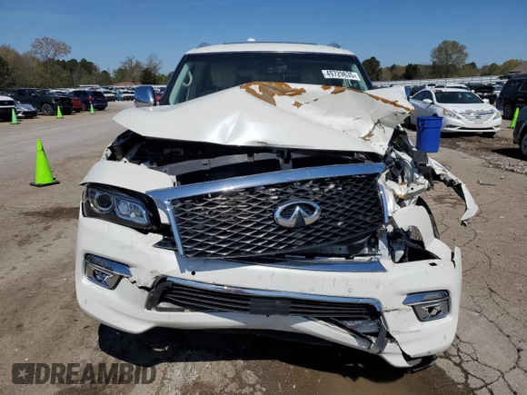2017 Infiniti QX80 with VIN JN8AZ2NF1H9645805, listed as a Copart auction lot 49729635 with 98,451 mi miles and Salvage Title. Bid and sale history available at carsss.com. Image 5.