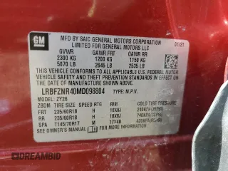 2021 Buick Envision Essence with VIN LRBFZNR40MD098804, listed as a Copart auction lot 50334565 with Not Provided miles and Salvage Title. Bid and sale history available at carsss.com. Image 13.