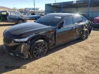 2021 Cadillac CT5 V-Series with VIN 1G6DV5RWXM0147023, listed as a Copart auction lot 83382754 with 61,524 mi miles and Salvage title. Bid and sale history available at DreamBid. Image 1.