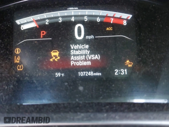 2017 Honda CR-V EX-L with VIN 5J6RW2H81HL074723, listed as a IAAI auction lot 41658178 with 107,248 mi miles. Bid and sale history available at carsss.com. Image 7.