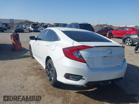 2020 Honda Civic Sedan Sport with VIN 19XFC2F8XLE016325, listed as a IAAI auction lot 41851007 with 68,310 mi miles. Bid and sale history available at carsss.com. Image 3.