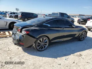 2021 Infiniti Q60 Red Sport 400 with VIN JN1FV7LK3MM530045, listed as a Copart auction lot 46617935 with 45,888 mi miles and Salvage title. Bid and sale history available at DreamBid. Image 3.