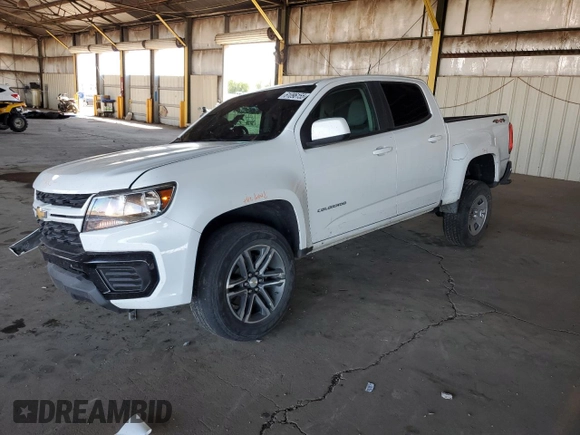 2021 Chevrolet Colorado 4WD Work Truck with VIN 1GCGTBENXM1181839, listed as a Copart auction lot 61096155 with 87,153 mi miles and Salvage title. Bid and sale history available at DreamBid. Image 1.