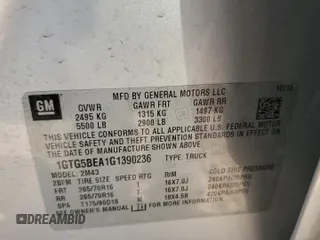 2016 GMC Canyon 2WD with VIN 1GTG5BEA1G1390236, listed as a Copart auction lot 50058495 with 143,316 mi miles and Salvage Title. Bid and sale history available at carsss.com. Image 12.