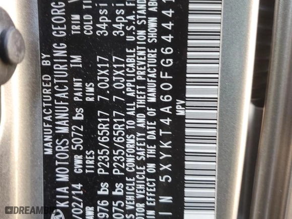 2015 Kia Sorento LX with VIN 5XYKT4A60FG644417, listed as a Copart auction lot 44417225 with 149,358 mi miles and Salvage Title. Bid and sale history available at carsss.com. Image 14.