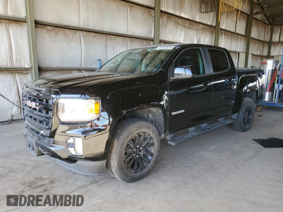 2021 GMC Canyon 2WD Elevation with VIN 1GTG5CENXM1234734, listed as a Copart auction lot 44732615 with 44,263 mi miles and Salvage Title. Bid and sale history available at carsss.com. Image 1.