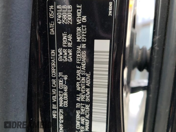2015 Volvo V60 T5 Drive-E Platinum with VIN YV140MEM7F1218731, listed as a Copart auction lot 58333695 with 103,717 mi miles and Salvage title. Bid and sale history available at DreamBid. Image 12.
