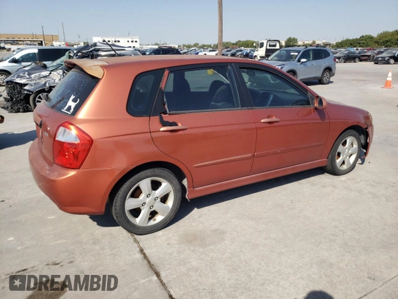 2009 Kia Spectra with VIN KNAFE241095024628, listed as a Copart auction lot 75122314 with 82,387 mi miles and Clean Title. Bid and sale history available at carsss.com. Image 3.