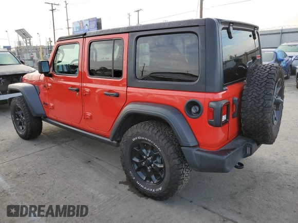 2022 Jeep Wrangler Unlimited High Tide with VIN 1C4HJXDG5NW107100, listed as a Copart auction lot 83231044 with 37,898 mi miles and Salvage Title. Bid and sale history available at DreamBid. Image 2.