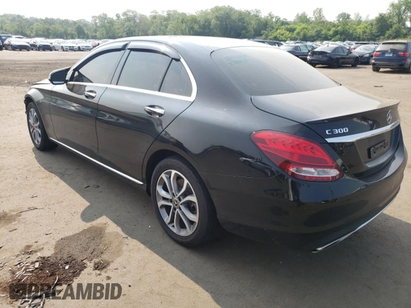 2017 Mercedes-Benz C 300 with VIN 55SWF4KB5HU221751, listed as a Copart auction lot 60019865 with 80,144 mi miles and Salvage title. Bid and sale history available at DreamBid. Image 2.