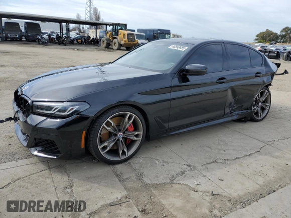2023 BMW 5 Series M550i xDrive with VIN WBA13BK0XPCM98878, listed as a Copart auction lot 45580685 with 10,866 mi miles and Salvage title. Bid and sale history available at DreamBid. Image 1.