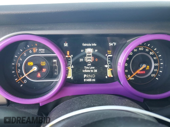 2020 Jeep Wrangler Unlimited Freedom with VIN 1C4HJXDG5LW206089, listed as a Copart auction lot 76636814 with 51,455 mi miles and Salvage title. Bid and sale history available at DreamBid. Image 9.