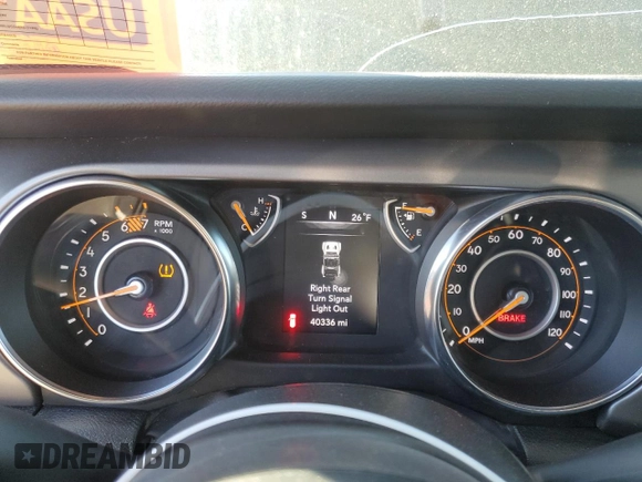 2023 Jeep Wrangler Sport S with VIN 1C4HJXDG7PW533826, listed as a Copart auction lot 86688294 with 40,336 mi miles and Salvage Title. Bid and sale history available at DreamBid. Image 9.