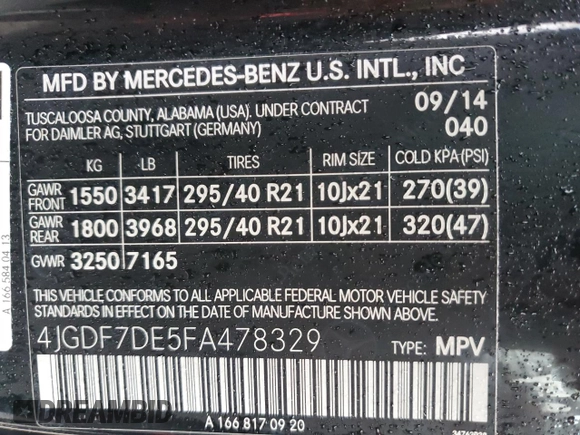 2015 Mercedes-Benz GL-Class GL 550 with VIN 4JGDF7DE5FA478329, listed as a Copart auction lot 74063463 with 111,676 mi miles. Bid and sale history available at carsss.com. Image 13.