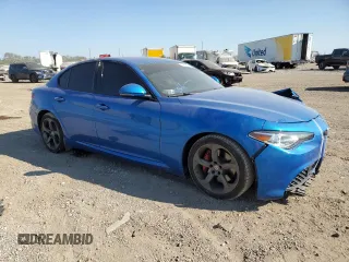 2019 Alfa Romeo Giulia Sport with VIN ZARFAMAN0K7611865, listed as a Copart auction lot 74841374 with 0 mi miles and Salvage Title. Bid and sale history available at carsss.com. Image 4.