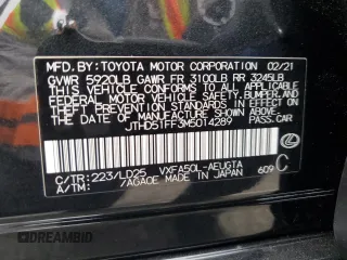 2021 Lexus LS with VIN JTHD51FF3M5014289, listed as a Copart auction lot 71442284 with 6,893 mi miles and Salvage Title. Bid and sale history available at carsss.com. Image 14.