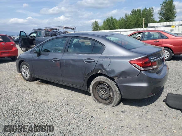 2013 Honda Civic LX z VIN 19XFB2F52DE232289, wystawiony jako Copart lot #60926785 z przebiegiem 134 266 mil mil oraz Szkoda całkowita • Salvage title. Historia ofert i sprzedaży dostępna na DreamBid. Obrazek 2.