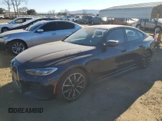 2024 BMW i4 eDrive40 with VIN WBY73AW03RFS35715, listed as a Copart auction lot 87730595 with 10,811 mi miles and Salvage Title. Bid and sale history available at carsss.com. Image 1.