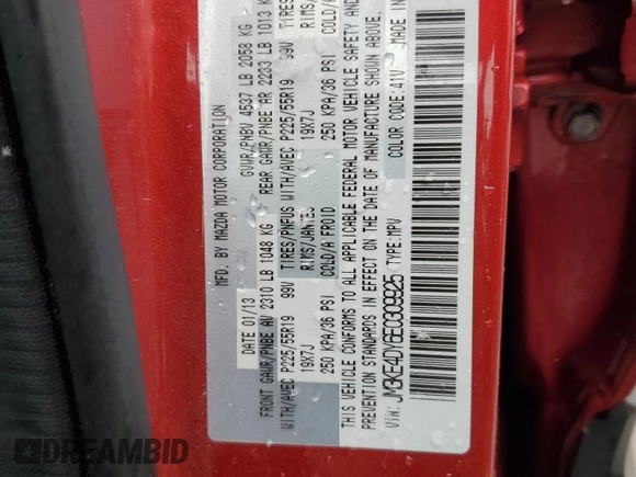 2014 Mazda CX-5 Grand Touring with VIN JM3KE4DY6E0309925, listed as a Copart auction lot 53521105 with 161,579 mi miles and Salvage Title. Bid and sale history available at carsss.com. Image 14.