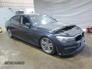 2019 BMW 7 Series 740i xDrive with VIN WBA7E4C58KGV70026, listed as a Copart auction lot 59465615 with Not provided miles and Salvage title. Bid and sale history available at DreamBid. Image 4.