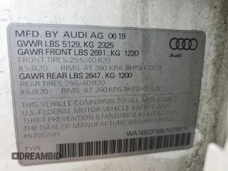 2019 Audi Q3 S line Premium Plus with VIN WA1EECF38K1079970, listed as a Copart auction lot 86531604 with 67,670 mi miles and Salvage Title. Bid and sale history available at carsss.com. Image 14.