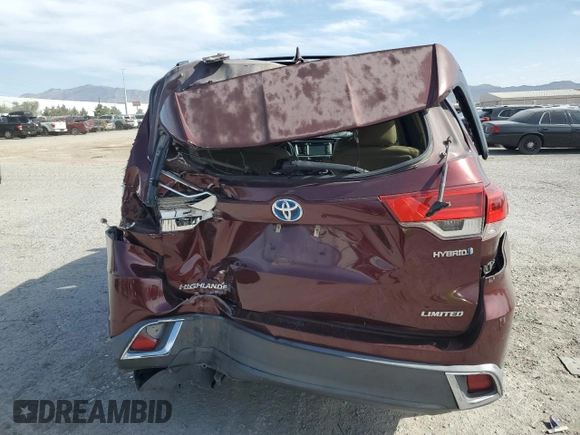 2017 Toyota Highlander Hybrid Limited with VIN 5TDDGRFH7HS032175, listed as a Copart auction lot 58597285 with 70,561 mi miles and Salvage title. Bid and sale history available at DreamBid. Image 6.