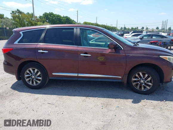 2013 Infiniti JX35 with VIN 5N1AL0MM6DC332579, listed as a IAAI auction lot 42138584 with 137,046 mi miles and . Bid and sale history available at DreamBid. Image 13.