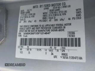 2015 Ford Transit Connect with VIN NM0KS6FX5F1214847, listed as a IAAI auction lot 41125254 with 86,572 mi miles and . Bid and sale history available at DreamBid. Image 9.